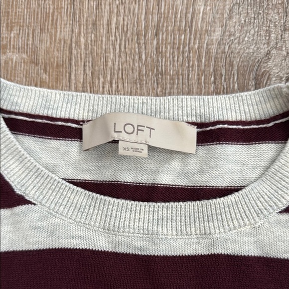 LOFT Striped Sweater with Pug Design - Picture 3 of 4